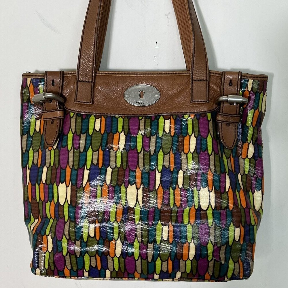 Fossil Key-Per Shopper Geometric Multicolor Handb… - image 2